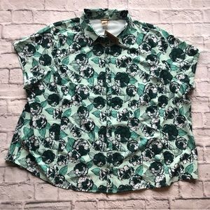 Duluth Trading Sidewinder Printed Shirt Women's Size 4X Green Vented